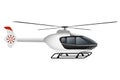 White modern helicopter. Royalty Free Stock Photo