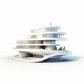 White Modern House: Curvilinear Forms With Zen Buddhism Influence