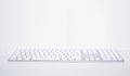 White modern keyboard on a white background