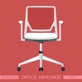 White modern office armchair over red background Royalty Free Stock Photo