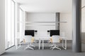 White modern open space office front Royalty Free Stock Photo