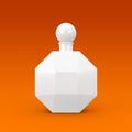 White Modern Parfume Bottle in Shape of Diamond. 3d Rendering