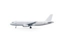 White modern passenger jetliner isolated