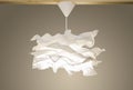 White modern pendant light, paper chandelier in Scandinavian nordic style