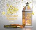 Golden Modern Ramadan Kareem Calligraphy Art