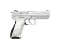 White modern semi automatic gun - side view Royalty Free Stock Photo