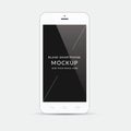 White modern smartphone mockup vector illustration isolation