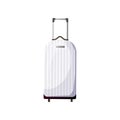 White Modern Suitcase with Wheels, Traveler Luggage Vector Illustration