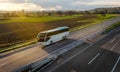 White Modern tourist bus Royalty Free Stock Photo