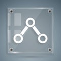 White Molecule icon isolated on grey background. Structure of molecules in chemistry, science teachers innovative Royalty Free Stock Photo