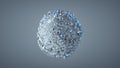 White molecule sphere is floating 3D rendering illustration Royalty Free Stock Photo