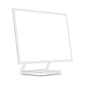 White monitor mock up with perspective view