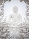 White monk figure in the rongkhun temple, Thailand Royalty Free Stock Photo