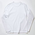 White monochrome Longsleeve ironed on white background, top view Royalty Free Stock Photo