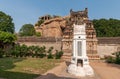 White monument in front of Gopuram at Malyavanta Raghunatha Temple, Hampi, Karnataka, India