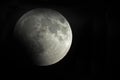 White moon eclipsed by Earth and clouds