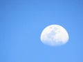White moon in pixelated celestial sky