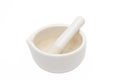 White mortar and pestle