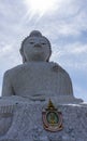 White mosaic big sitting buddha temple statue Royalty Free Stock Photo