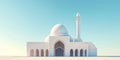 A white mosque with a dome on top Royalty Free Stock Photo