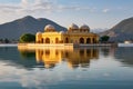 The White Mosque in Jaipur, Rajasthan, India, Water Palace Jal Mahal, Man Sager Lake, Jaipur, Rajasthan, India, Asia, AI Generated Royalty Free Stock Photo