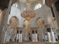 White mosque of the sheikh Zayd in Abu Dhabi inside Royalty Free Stock Photo
