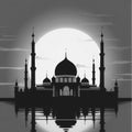 white mosque silhoutte free vector backgound Royalty Free Stock Photo