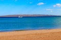 White motorboat sailing in the Red sea, Egypt Royalty Free Stock Photo