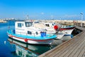 White motorboats marina pier Cyprus Royalty Free Stock Photo