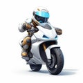 Hyper-realistic Sci-fi Motorcycle Cartoon Character In T-pose Royalty Free Stock Photo