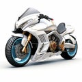 Futuristic White Motorcycle - High Detail 3d Sym Bike