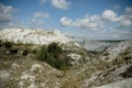 White Mountain - large open air phosphogypsum waste storage. Futuristic Royalty Free Stock Photo