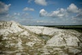 White Mountain - large open air phosphogypsum waste storage. Futuristic Royalty Free Stock Photo