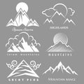 White mountain logo set Royalty Free Stock Photo