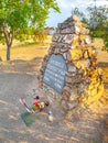 White Mountain Memorial, Bila Hora. Stone pyramid at the place of Battle of White Mountain - 1620, Prague, Czech Royalty Free Stock Photo