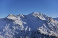 White mountain with snow on the peak