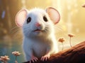 a white mouse on a branch Royalty Free Stock Photo