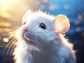 a white mouse with a bright light