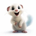 Adorable 3d Rendered Mouse In Pixar Style On White Background