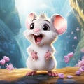 Smiling Cartoon Mouse Hd Wallpaper With Childlike Innocence And Charm Royalty Free Stock Photo