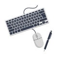 White mouse with simple two-button design. A pen with a black body Royalty Free Stock Photo