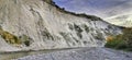 White mudstone cliffs of Rangitikei River in ManawatÃÂ«-Whanganui region of the North Island of New Zealand