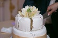 White multi level wedding cake Royalty Free Stock Photo