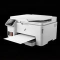 Modern White Multifunction Printer Isolated on Black Background Royalty Free Stock Photo
