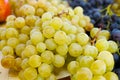 White muscat grape and dark grape - sweet and tasty dessert, healthy fruit from south vineyards of Provence Royalty Free Stock Photo