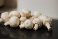 White Mushrooms Group Up Close Uncooked