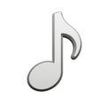 White Musical Eighth Note Symbol with Gray Shadow on a White Background musical note icon Royalty Free Stock Photo