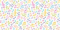 White musical Seamless Texture with colorful notes Royalty Free Stock Photo