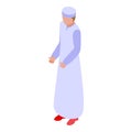 White muslim cloth icon isometric vector. Islam cloth