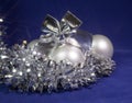 White nacreous glass New Year ball Royalty Free Stock Photo